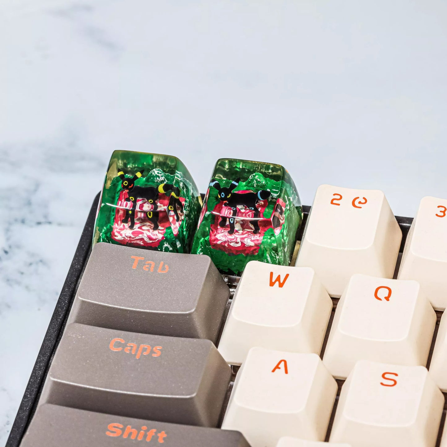 Yellow & Blue Umbreon Artisan Keycaps
