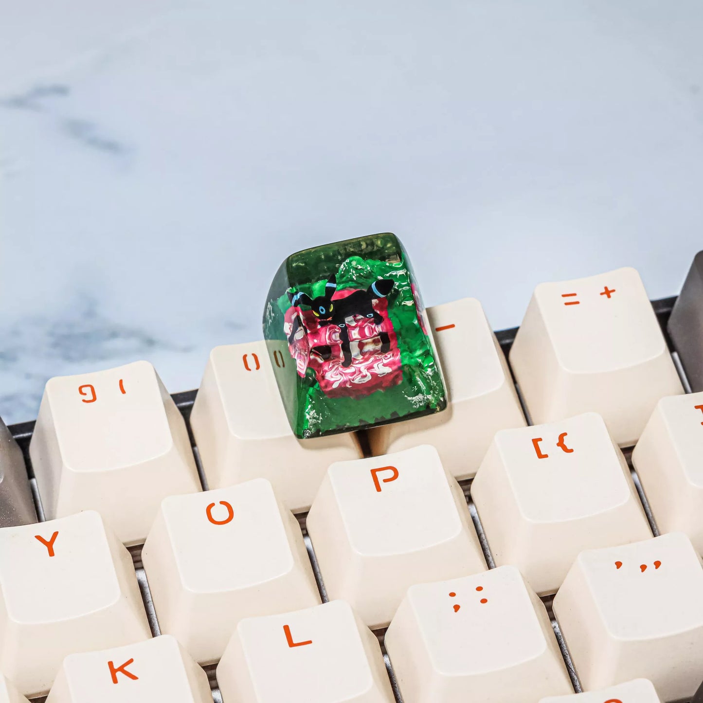 Yellow & Blue Umbreon Artisan Keycaps