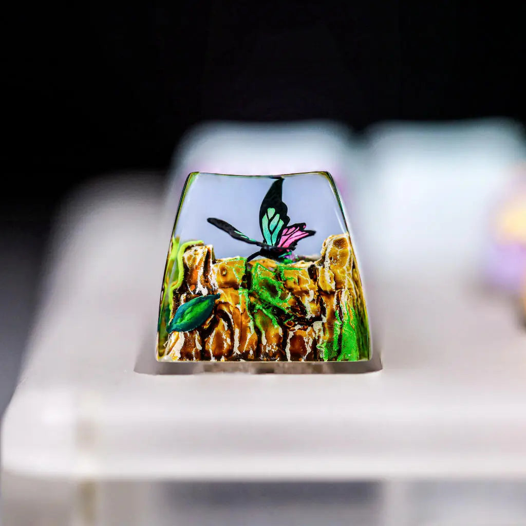 Butterfly Artisan Keycap – Handcrafted Resin Keycap for Cherry MX Mechanical Keyboards