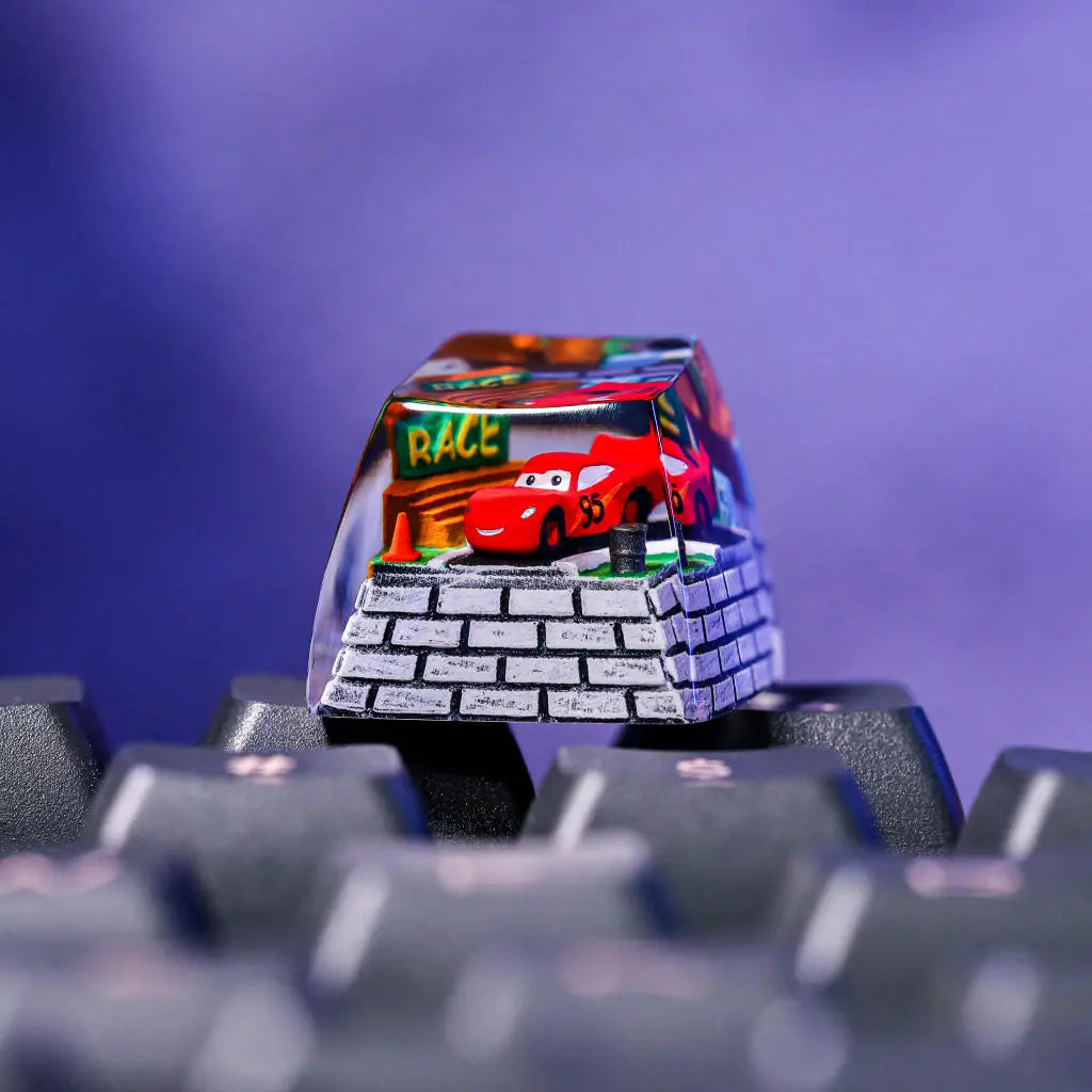 Lightning McQueen Artisan Keycap – Speed, Style & Story at Your Fingertips
