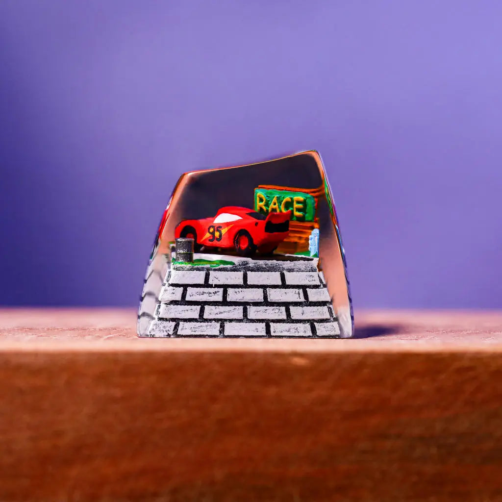 Lightning McQueen Artisan Keycap – Speed, Style & Story at Your Fingertips