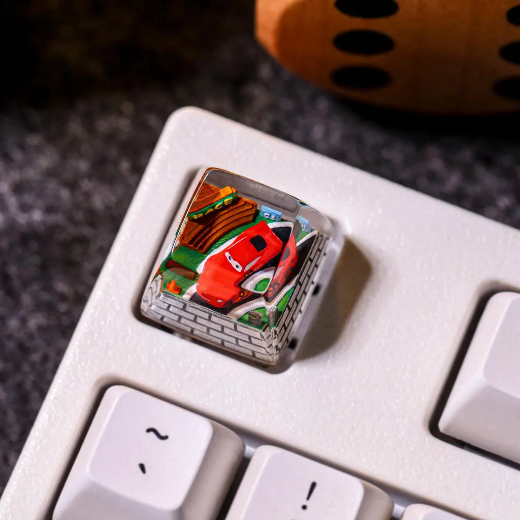 Lightning McQueen Artisan Keycap – Speed, Style & Story at Your Fingertips
