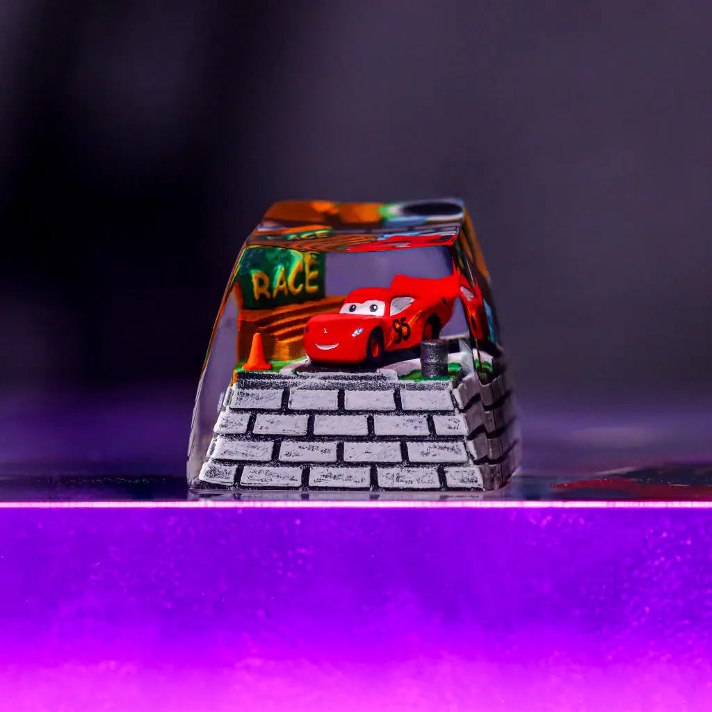 Lightning McQueen Artisan Keycap – Speed, Style & Story at Your Fingertips