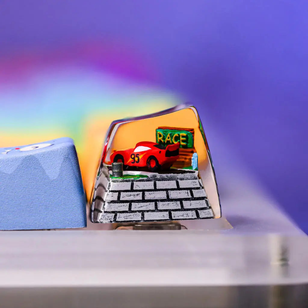 Lightning McQueen Artisan Keycap – Speed, Style & Story at Your Fingertips