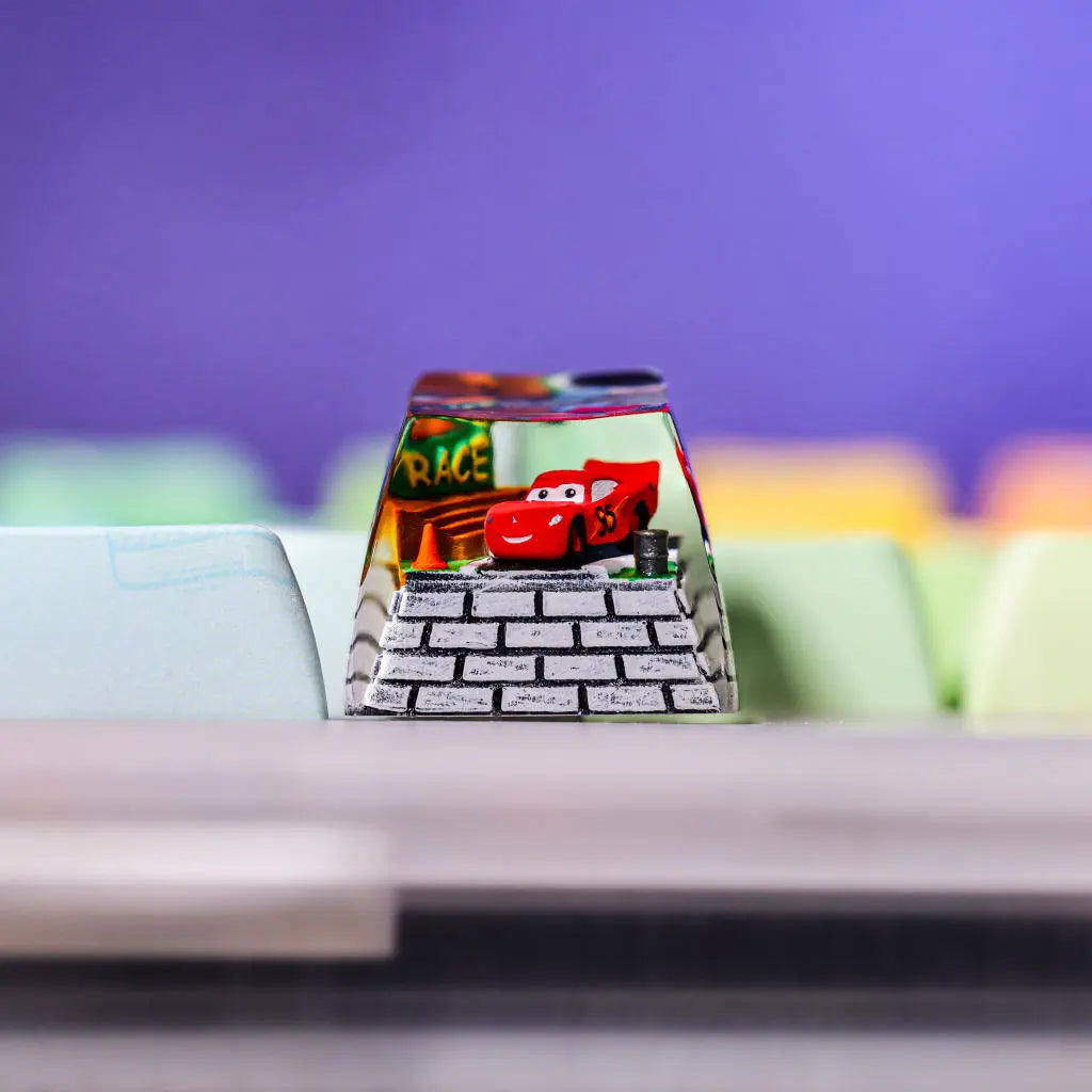 Lightning McQueen Artisan Keycap – Speed, Style & Story at Your Fingertips