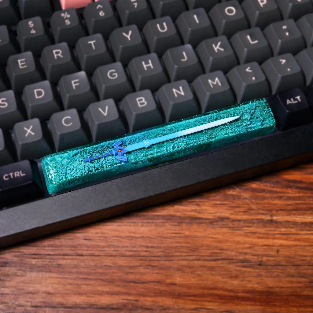 Master Sword Spacebar Keycap – Handcrafted Resin Key for Cherry MX Mechanical Keyboards