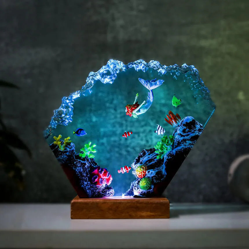 Mermaid in Coral Reef Night Light