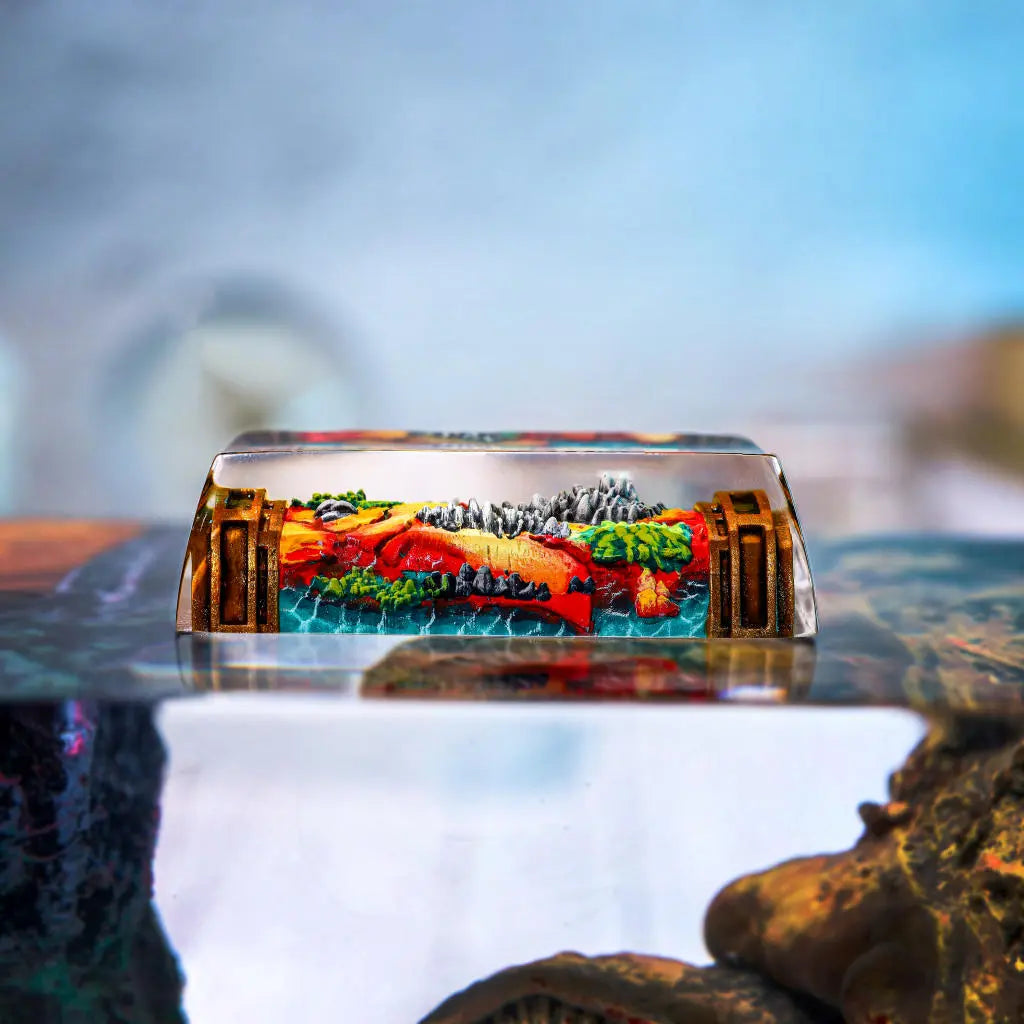 Fantasy Map Artisan Keycap – Handcrafted 1U Shift Key for Mechanical Keyboards
