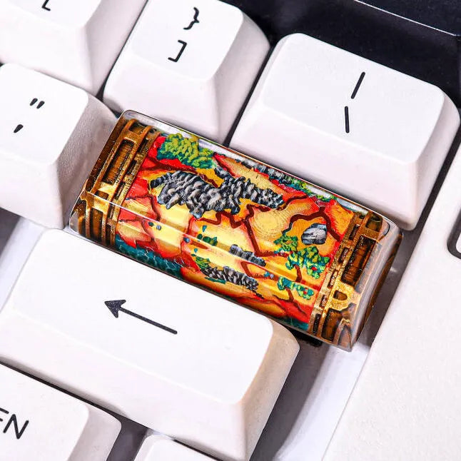 Fantasy Map Artisan Keycap – Handcrafted 1U Shift Key for Mechanical Keyboards