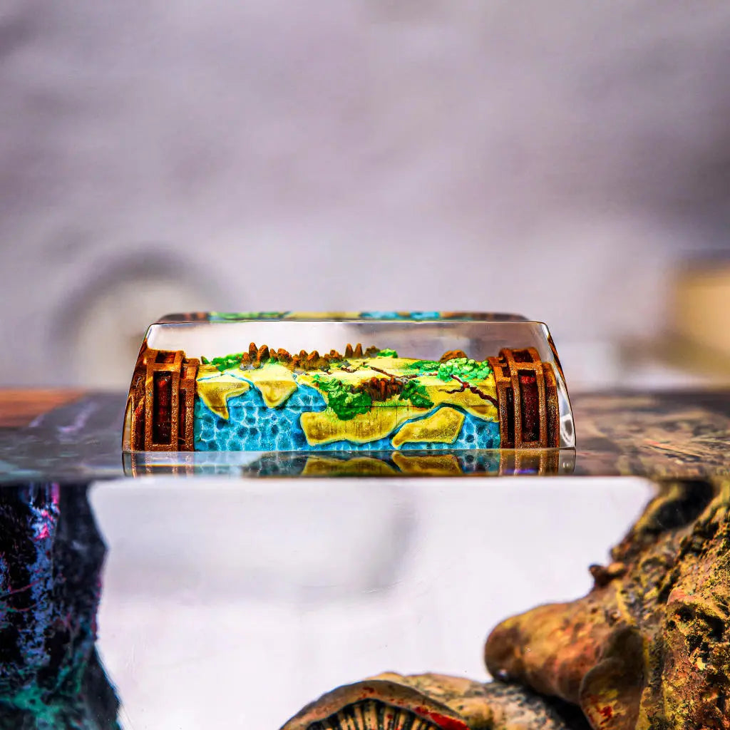Fantasy Map Artisan Keycap – Handcrafted 1U Shift Key for Mechanical Keyboards