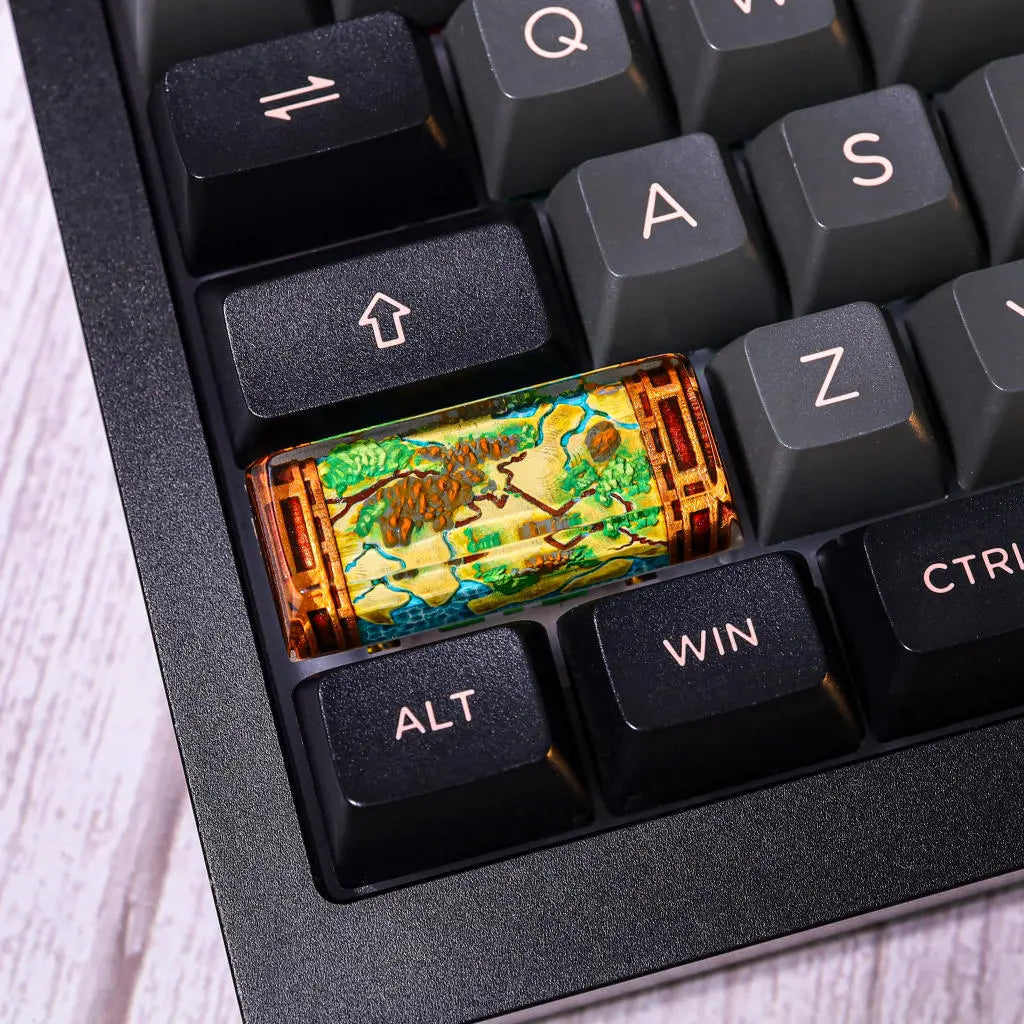 Fantasy Map Artisan Keycap – Handcrafted 1U Shift Key for Mechanical Keyboards