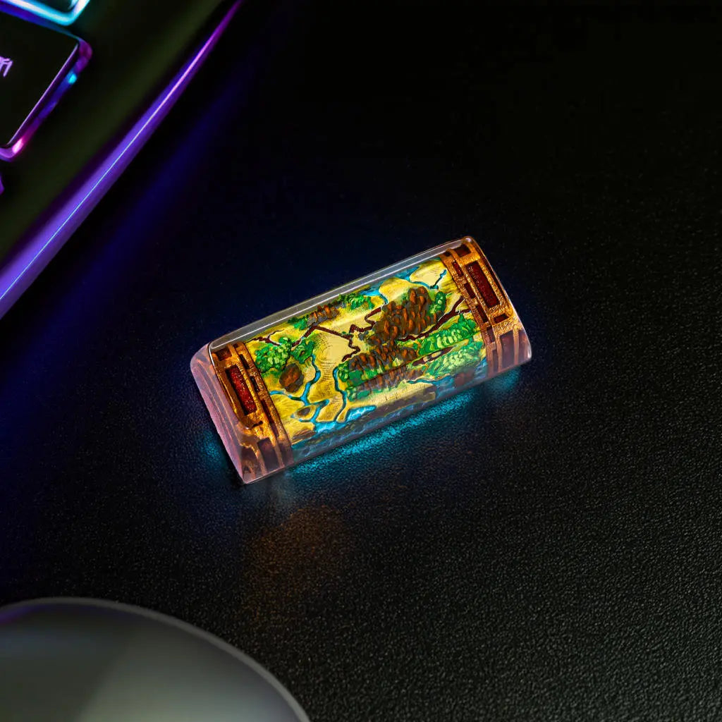 Fantasy Map Artisan Keycap – Handcrafted 1U Shift Key for Mechanical Keyboards