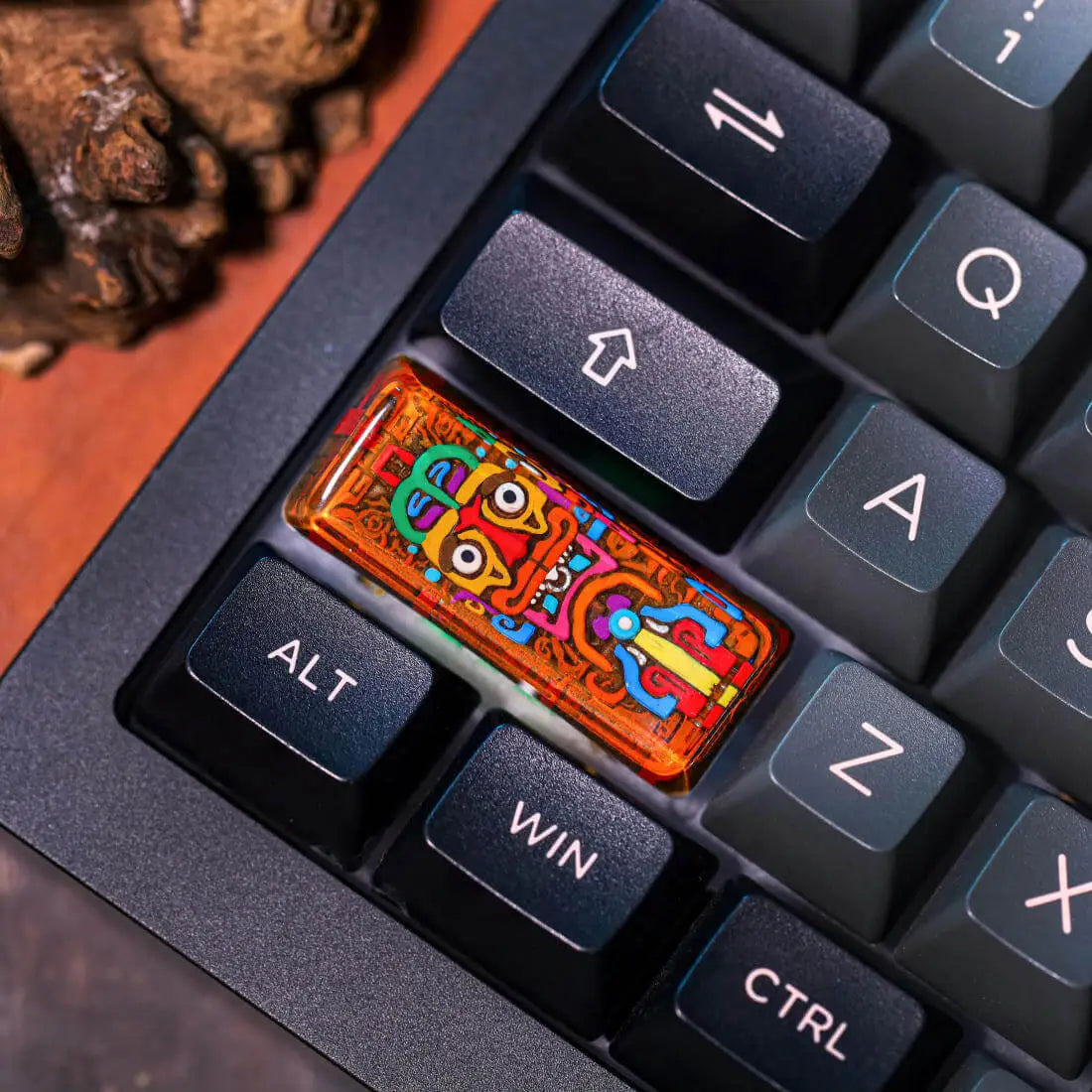 Aztec Totem Artisan Keycap – Handcrafted Resin Keycap for Cherry MX Keyboards