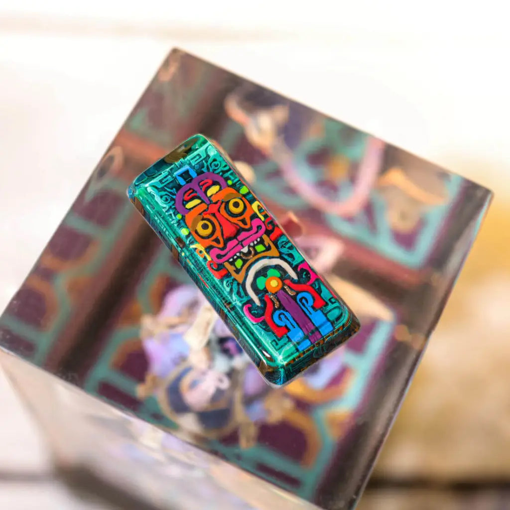 Aztec Totem Artisan Keycap – Handcrafted Resin Keycap for Cherry MX Keyboards