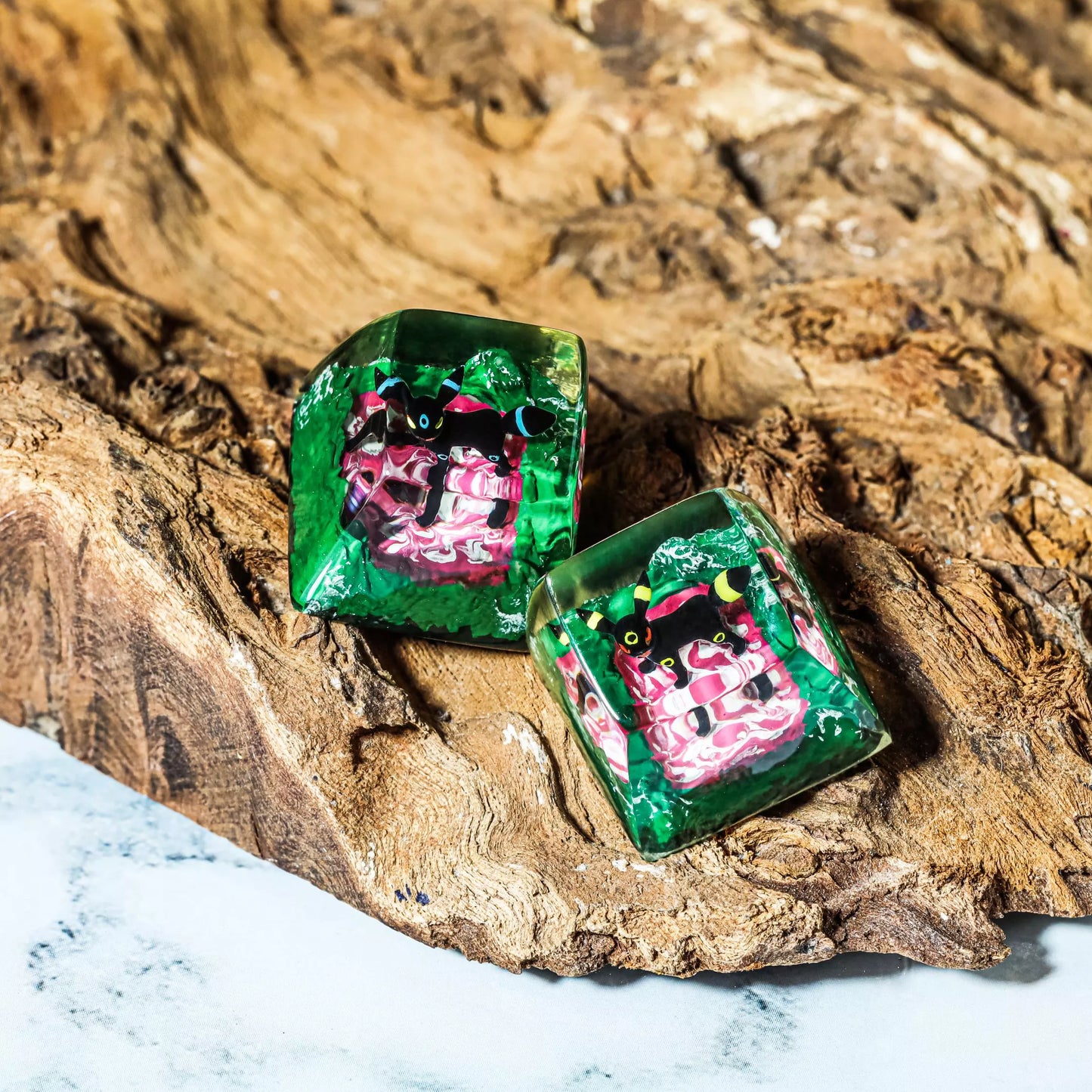 Yellow & Blue Umbreon Artisan Keycaps