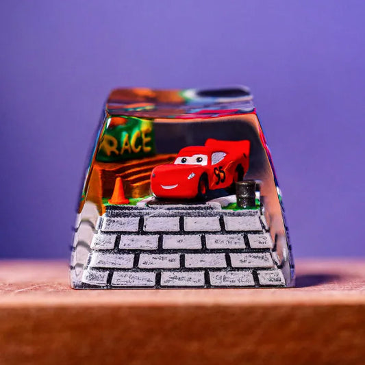 Lightning McQueen Artisan Keycap – Speed, Style & Story at Your Fingertips