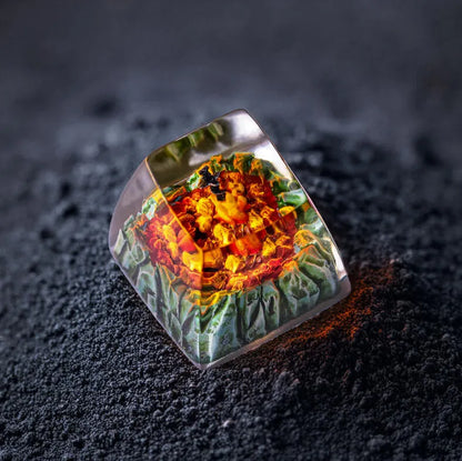 Glowing Sword Artisan Keycap – Flame-Inspired Resin Keycap for Mechanical Keyboards