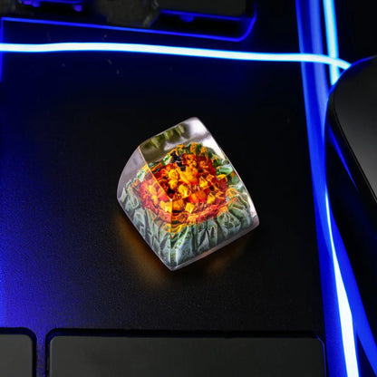 Glowing Sword Artisan Keycap – Flame-Inspired Resin Keycap for Mechanical Keyboards