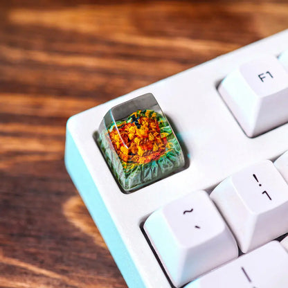 Glowing Sword Artisan Keycap – Flame-Inspired Resin Keycap for Mechanical Keyboards