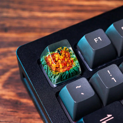 Glowing Sword Artisan Keycap – Flame-Inspired Resin Keycap for Mechanical Keyboards
