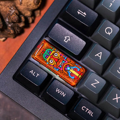 Aztec Totem Artisan Keycap – Handcrafted Resin Keycap for Cherry MX Keyboards