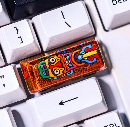 Aztec Totem Artisan Keycap – Handcrafted Resin Keycap for Cherry MX Keyboards